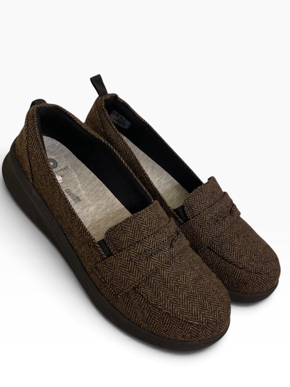 CLARKS CLOUD STEPPERS BROWN PLAID LOAFERS ULTRA COMFORT SHOES WOMENS SIZE 9 NEW